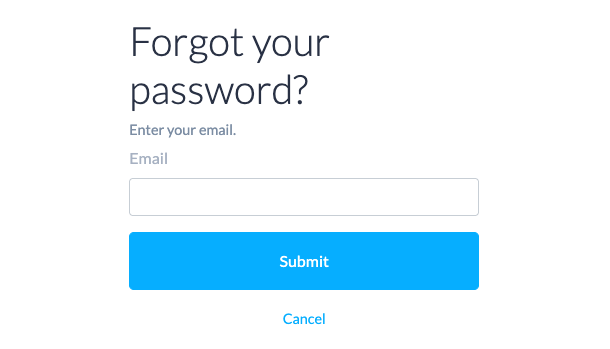 Forgotten password dialog in Elevate screenshot