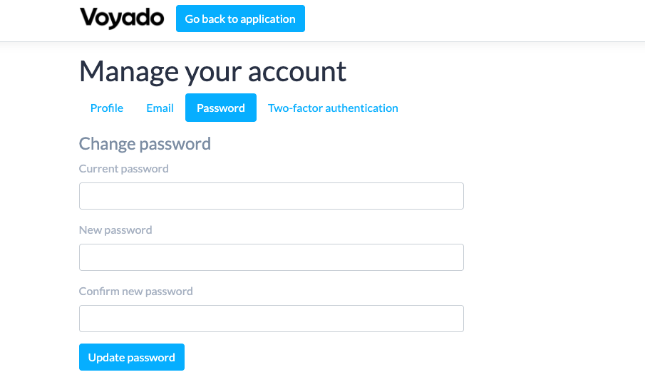 Manage account in Elevate screenshot